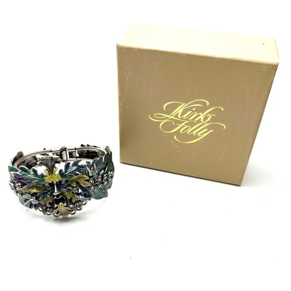 Kirk's Folly Enchanted Forest Green Man Clamper—Collectible Enamel Bracelet—NWOT - Picture 2 of 13